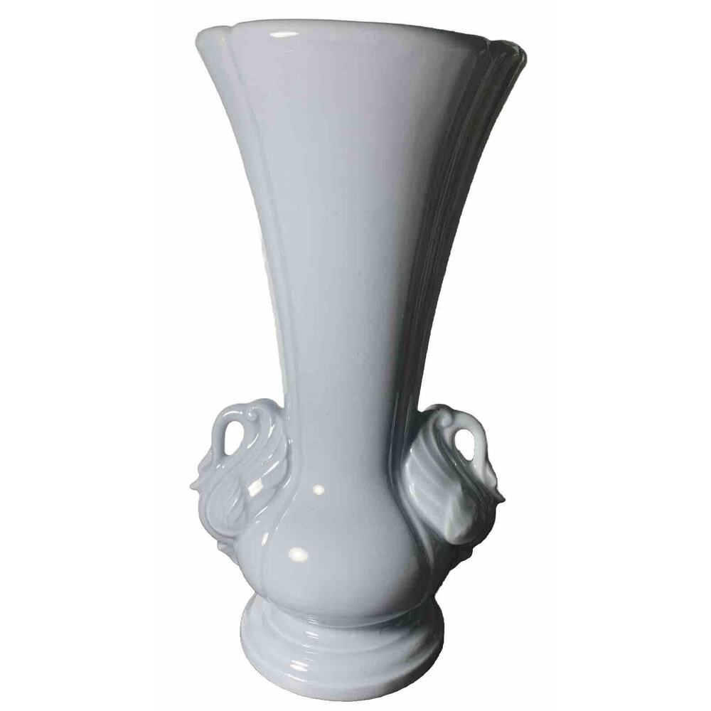 Vintage CHADWICK Double Swan Powder Blue Vase